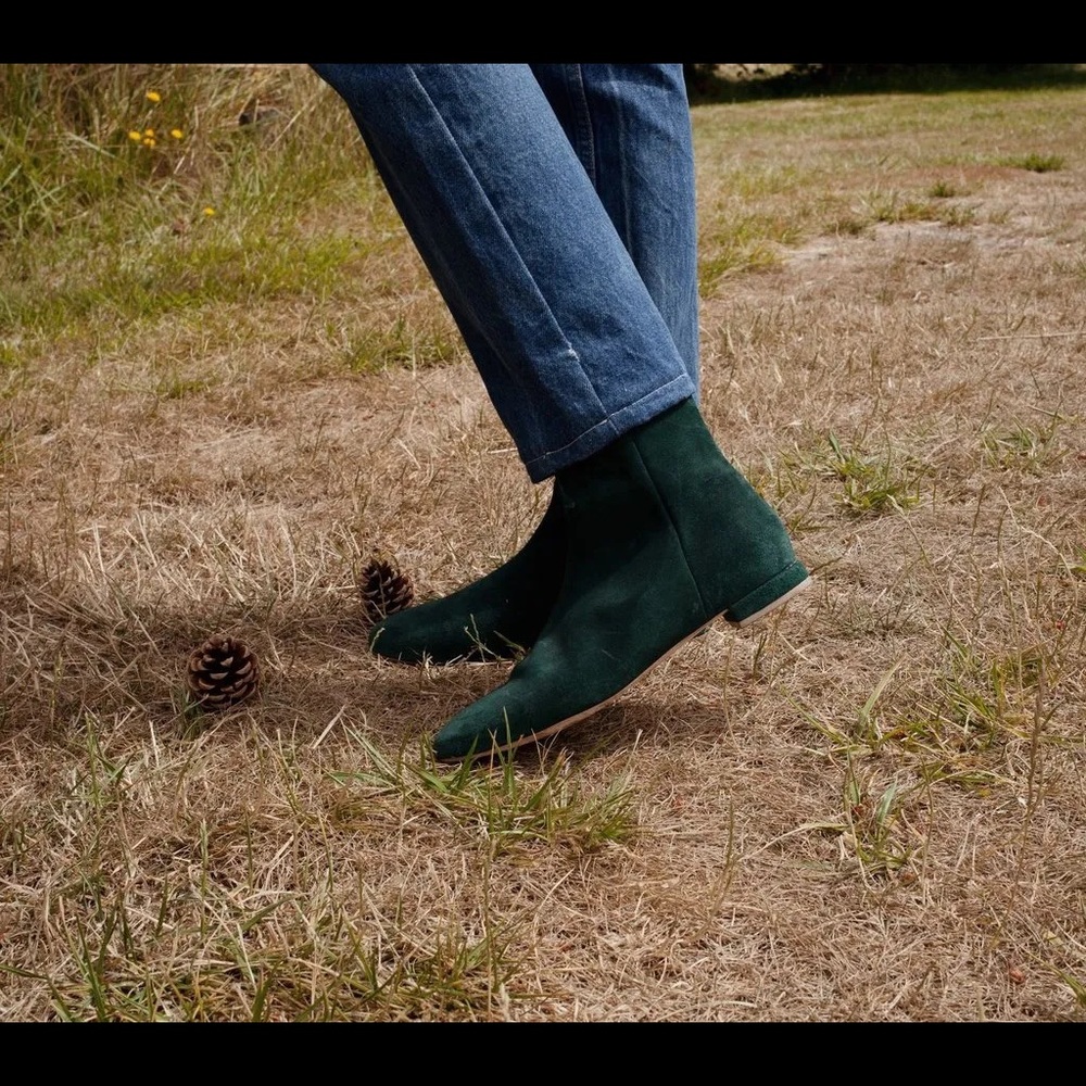 DÔEN Green suede Bowry boots 39.5 (9)